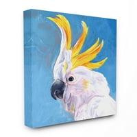 Ступел индустрии папагал Мохок синьо жълто животно птица живопис платно стена изкуство от Дженифър Пакстън Паркър