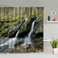 Водопад душ завеса горски цветя естествена природа баня декорация екран за баня завеси за измиване с кука комплект