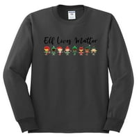 Див Боби, елф живее значение Сладки елфи Коледа пуловер мъже Дълъг ръкав риза, дървени въглища, 3х-голям