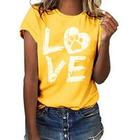 Чуеов Дамски Върхове Работа Момичета Къс Ръкав Блуза Смешно Печат Риза Тениска Клирънс