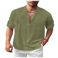 Синдисус мъже Спорт Дълъг ръкав тениска Мъжки редовно годни тениска бутон надолу ваканция в врата Хавайска Блуза