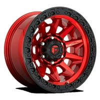 Алуминиев джант за гориво D Covert 17x9in Candy Red с черно покритие на пръстена на мъниста, D69517908450