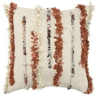 Rizzy Home Stripe с рециклирана прежда акценти Вълна поли напълнена декоративна възглавница за хвърляне, 20 x20