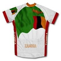 Замбия флаг за колоездене с къс ръкав за жени - размер XL