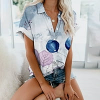 Homadles модерна тениска за жени- графично отпечатани на продажба върхове сиви размер s