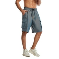 Лизечин сделки Мъжки шорти мулти-джобно работно облекло панталони хлабав годни джогинг атлетичен пет панталони на клирънс