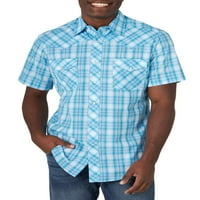 Мъжка риза с къс ръкав джоб Запад