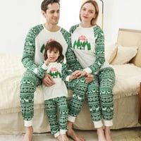 Комплект коледни Пижами комплект коледни модели за печат семейна пижама комплект дълъг ръкав и дълги панталони зима топло около врата Удобен за свободно бебе-деца-Възрастен