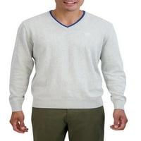 Мъжки фин манометър памук в-врат Пуловер-размери ХС до 2ХЛ