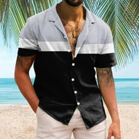 Ризи за мъже ежедневни с къс ръкав Пролет Лято Вечерен врата 3г печатни ризи мода блуза ризи хавайска риза за мъже