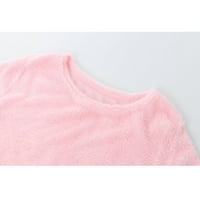 Жилетка пуловери за жени Дамски ежедневни дълъг ръкав Пуловер Пуловери Блуза Розово + с