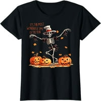 Това е най-прекрасното време за есенна тениска за есенна скелет за жени с къси ръкави ризи черен тройник