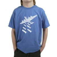 Тениска на думата на поп арт момче - пускане на удари, а не бомби