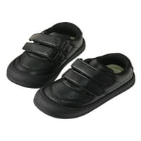 Sanviglor Girls Boys Небрежни обувки Платформа Flats Comfort School School Lightweight Disheable Skate Shoe Magic Tape Non-Slip Black 12c