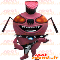 Талисман на розово насекомо, пънк мравка. Spotsound Rock Mascot