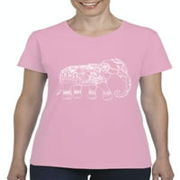Arti - Кратък ръкав за жени с тениска, до женски размер 3XL - слон