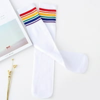 Luiyenes чорапи чорапи над Rainbow Детски футболни чорапи от средно високия колян чорапи с дълги памучни чорапи чорапи
