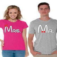 Неудобни стилове съвпадение двойка ризи г-жа И Г-н тениска за двойки сватба и Годишнина няколко ризи г-жа И Г-н Сладка Двойка ризи Честит Свети Валентин г-н и Г-жа съв