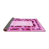 Ahgly Company Indoor Rectangle Abstract Pink Contemporary Area Rugs, 2 '5'