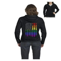 - Пълнознуване на женски суичър, до женски размер 3XL - Rainbow Flag