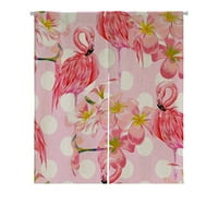 Флорални розови фламингони тропически цветя полка точка японски норен завеса за вратата на вратата на вратата на вратата на вратата памучно бельо завеса завеса