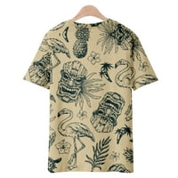Мода Хавай 3д тениска къс ръкав цвете тънък Топ За Мъже