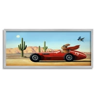 Ступел индустрии състезателна кола Бъни шофиране пустинята Каньон Живопис сива рамка изкуство печат стена изкуство, дизайн от Лучия Хефернан