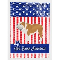 Carolines Treasures BB3362CHF USA PATRIOTIC ENGLOY BULLDOG FLAG CANVAS Размер на къщата Голям, многоцветен