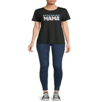 Графична тениска на женската американска мама с къси ръкави
