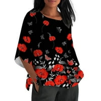 Umitay летни върхове жени лятно памучно бельо свободно годни блуза ръкав ретро тениска от тениска отгоре