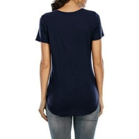 Летни върхове за жени с къси ръкави върхове блузи редовни тениски пуловер върхове тениски върхове солидни тениски v върхове на шията ежедневни блузи тениски лесно