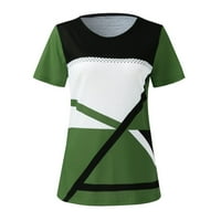 Тениски на айомета за жени дамски кратки ръкави върхове dolman v тениски за врата Лятна ежедневна, зелена l