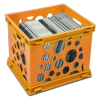 Съхранявайте Пластмасова Мини Щайга, Модулна Настолна Кутия За Съхранение На Хартия, Неонов Оранжев, 3-Пакет