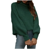 Пуловер за жени твърди Дълъг ръкав пуловер Поло случайни Пуловер върхове