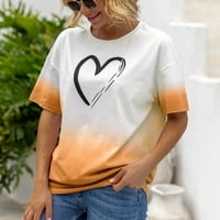Тениски Sunhillsgrace за жени Лятна моден градиент цвят свободен ежедневен тениска с о-тениска с късо ръкав топ тениска горна блуза