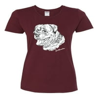Rottweiler Dog Lover Pet Owner Animal Loy Womens Graphic T-Shirt, Maroon, голям
