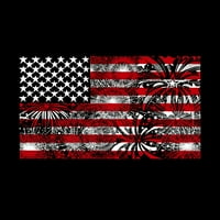 Тениска на женската премиум смесителна дума - Американско знаме на фойерверките
