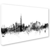 Търговска марка изобразително изкуство Дубай Скайлайн би & у платно изкуство от Майкъл Томпсет