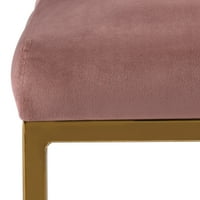 Аукфа трапезарни столове комплект от 4, модерен акцент стол минималистичен злато метална основа, тапицирани безименни кадифе столове за хранене акцент столове комплект от 4, Розово