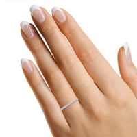 Карат Маркиза бял естествен диамант халка в 14к Бяло Злато върху Стерлингово Сребро, Размер на пръстена-11