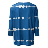 Нанизани ръкав ризи за жени Сладък печат графични тениски блузи ежедневни Плюс размер основен бутон върхове Пуловер Дамски Ризи