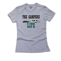 Камионът Campers Life дърпа женско памучно сиво тениска на Camper