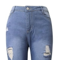 Дамски Панталони клирънс Дамски Панталони улица мода дънки измиване дупки показват тънки ежедневни панталони панталони