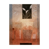 Търговска марка изобразително изкуство 'листа във ваза върху оранжево' платно изкуство от Пабло Естебан