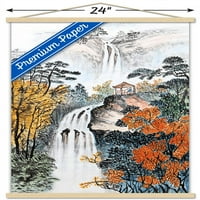 Китайски пейзаж с водопади плакат за стена, 22.375 34