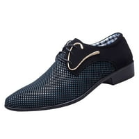 Кожени обувки бизнес рокля Мъжки обувки дишащи Ежедневни обувки Мъжки обувки сини 42