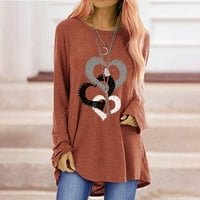 Skpblutn плюс размер огромен суичър за жени върхове от печат ок омрасен блуза пуловер зима есен с дълъг ръкав кръгло деколте ежедневни тениски