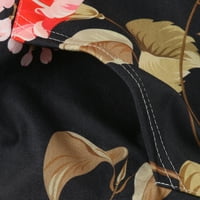 Памучни качулки за жени пуловер модна жена о-ший на тениска с тениска с качулка с качулка с качулка с качулка с качулка с качулка черна XL