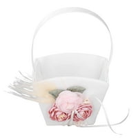 Малка кошница за цветя, кошница за цветя изискана цветна кошница преносима кошница за цветя за банкети церемонии за завършване на сватба