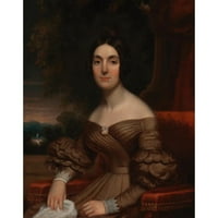 Frederick Randolph Spencer Black Ornate Wood Famed Double Matted Museum Art Print, озаглавен - Портрет на дама